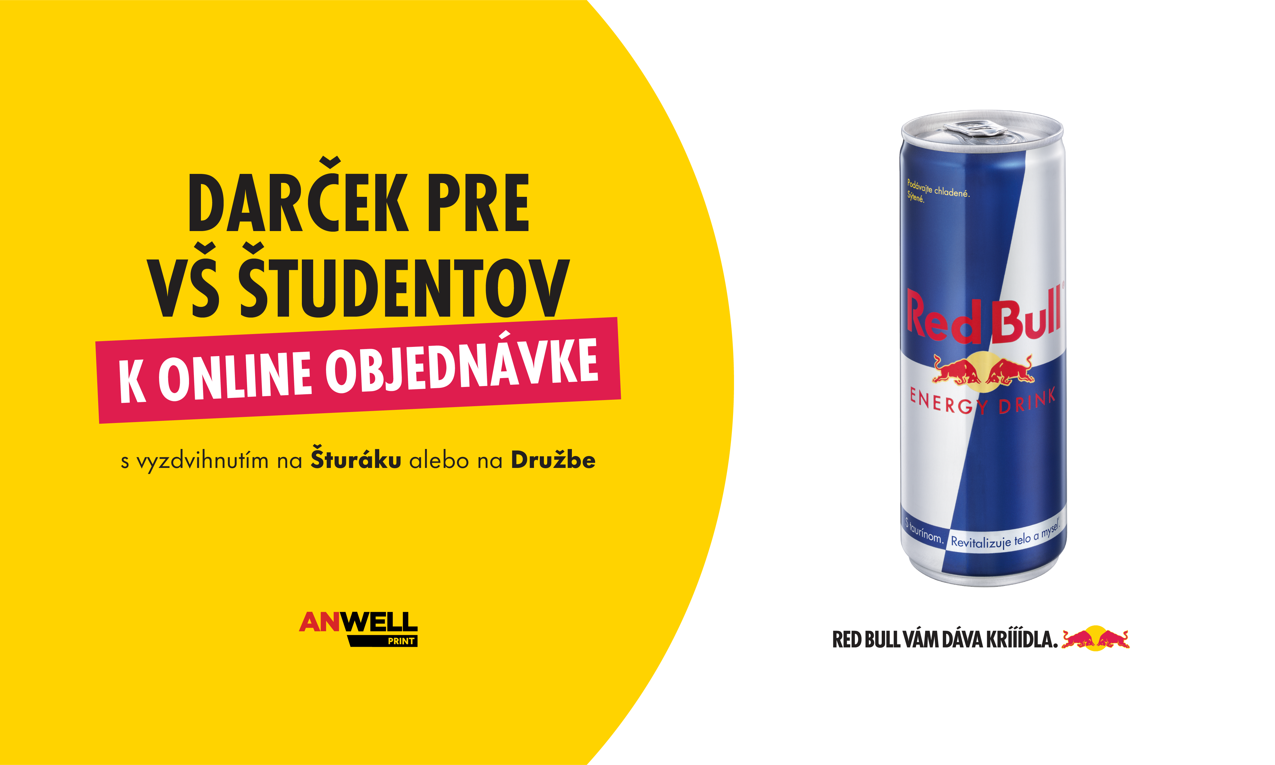 AKCIA pre VŠ študentov: RED BULL ako DARČEK k ONLINE objednávke!