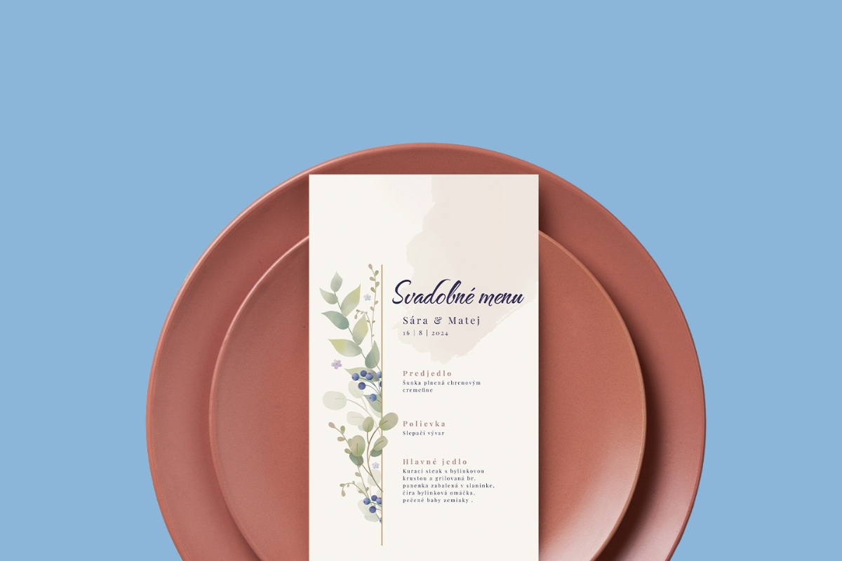 Tlač svadobného menu